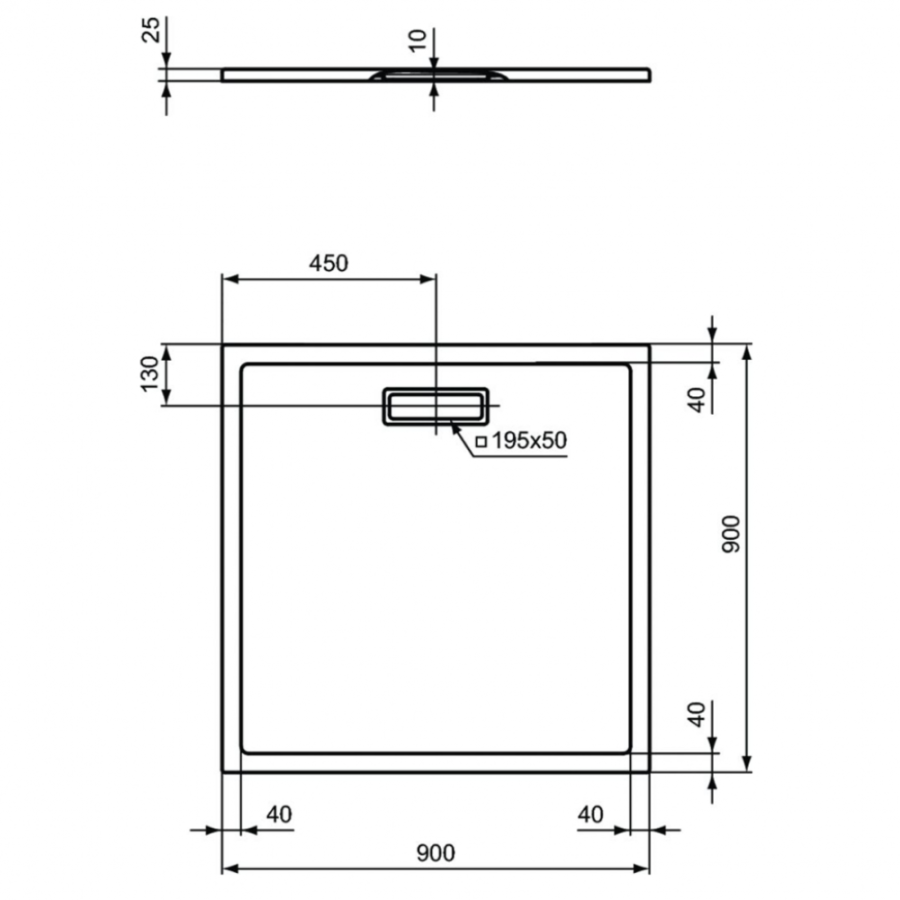 Ideal Standard Ultraflat New душевой поддон 90х90 T4467V3