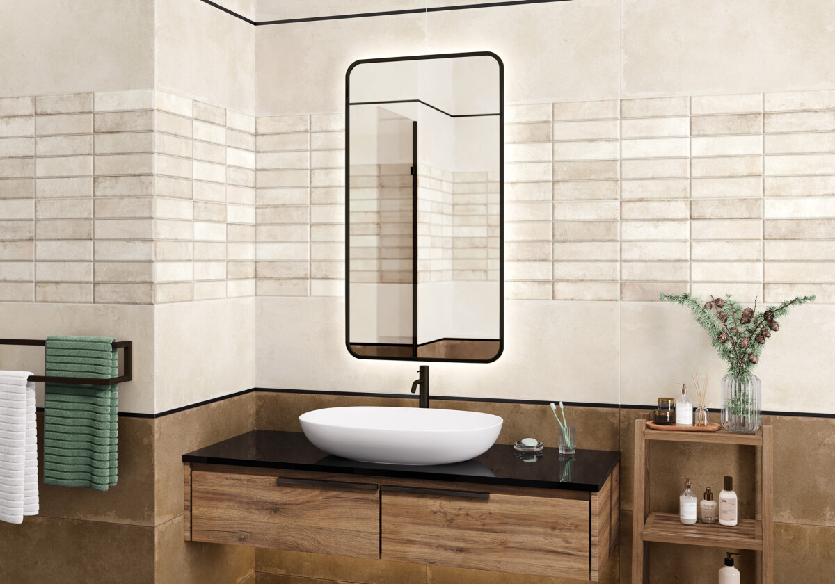 New Trend Эльбрус серый / Elbrus Gray Керамическая плитка настенная 300 x 600 x 9 WT36ELR15