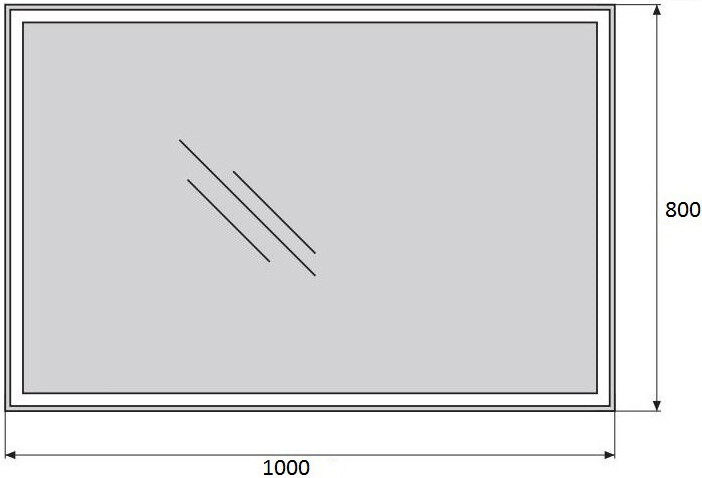 Зеркальное полотно BelBagno 100*80 SPC-GRT-1000-800-LED-BTN