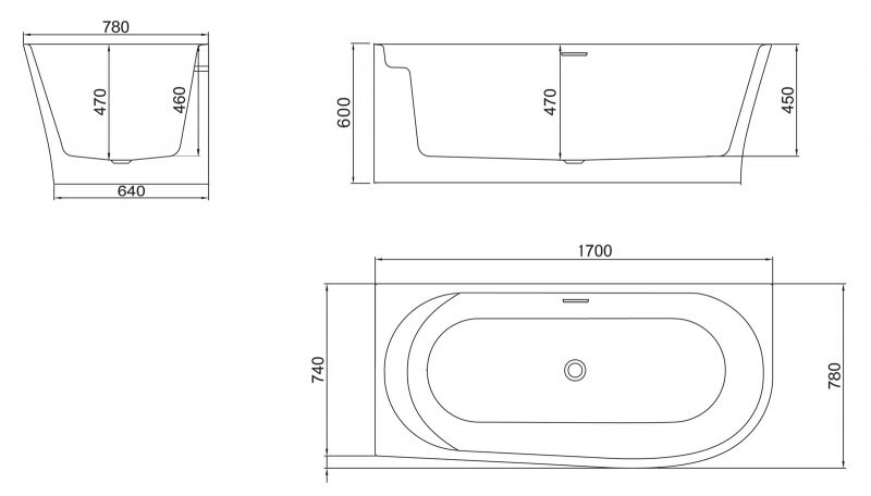 BelBagno ванна акриловая левая 170х78 BB410-1700-780-L