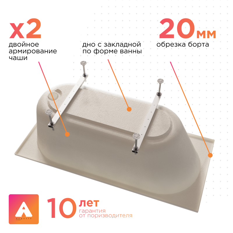 Акриловая ванна Radomir Виктория лайт Ангосто 150х70х58 1-01-0-0-8-257