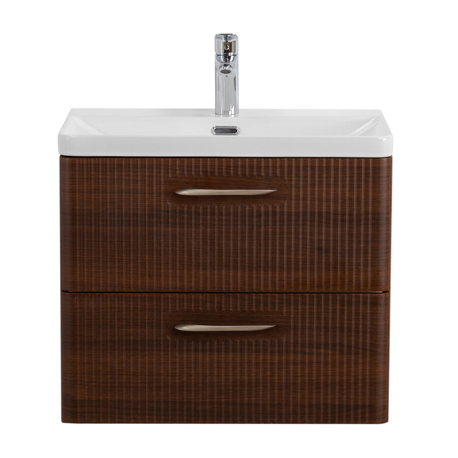 Подвесная тумба с раковиной Belbagno DUE 60 см Noce DUE-600-2C-SO-NOCE-P BB-8076-3-60