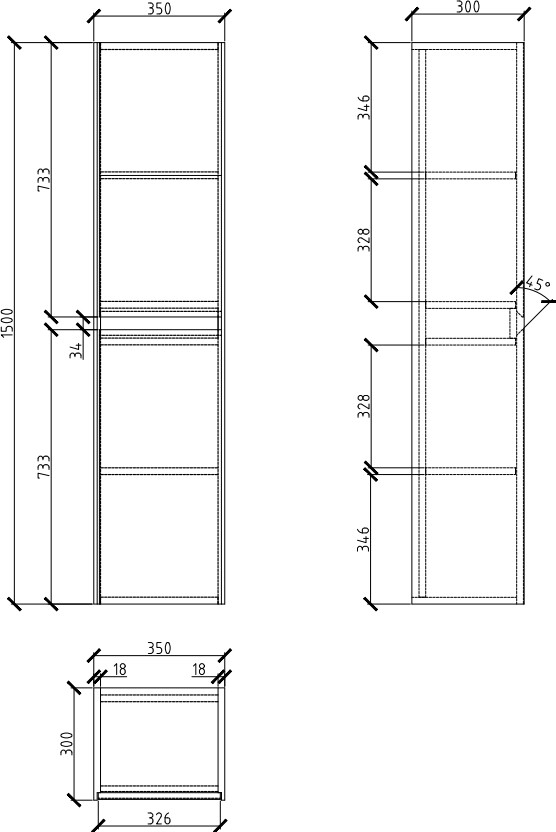 BelBagno PIETRA-1500-2A-SC-PL Шкаф-пенал подвесной polissandro 150