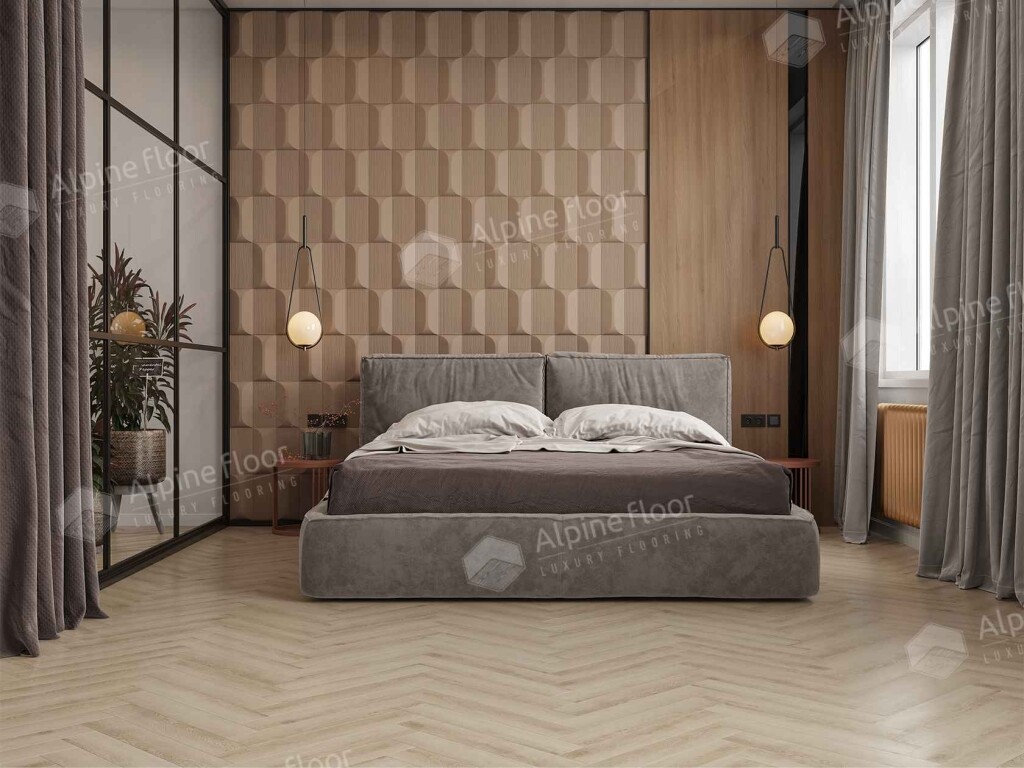 Ламинат Alpine Floor Herringbone 12 Pro, LF106-8A Дуб Орлеан 606 х 101 х 12 mm