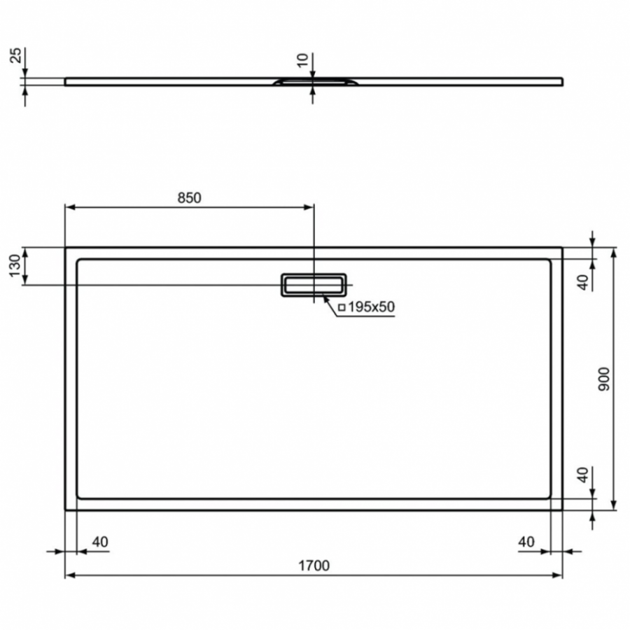 Ideal Standard Ultraflat New душевой поддон 170х90 T4486V1