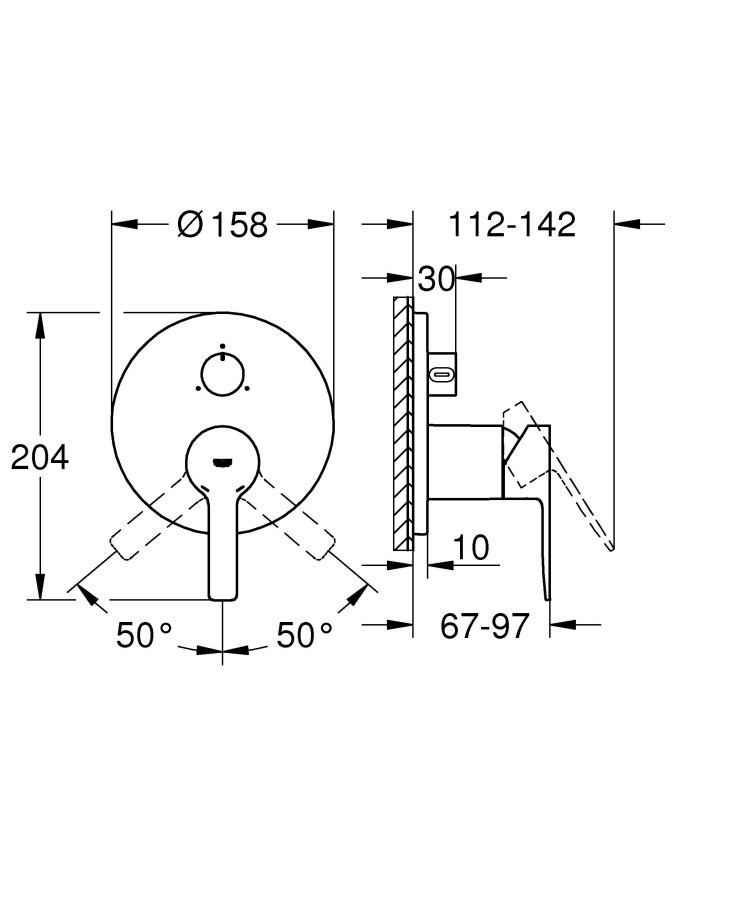 Grohe Lineare New 24095001 смеситель скрытого монтажа хром