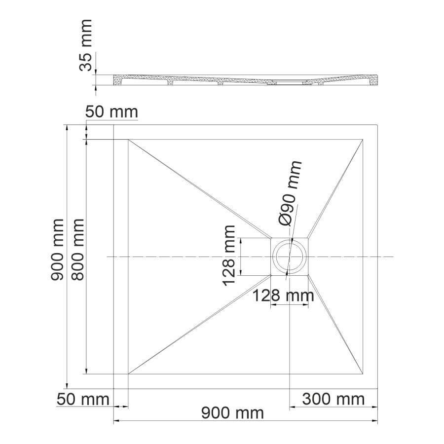 WasserKRAFT Aller 10T03 душевой поддон из искусственного камня 90*90*3,5