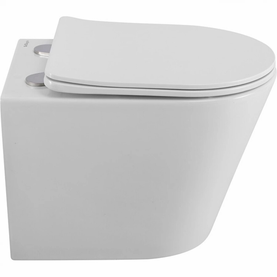 Унитаз безободковый подвесной с крышкой BelBagno FLAY-R BB053CHR/SC