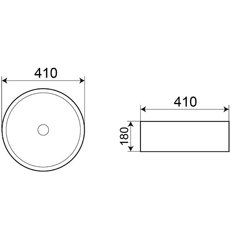 Раковина-чаша Azario 410х410х180 накладная, круглая, белый матовый AZ-3272-MW
