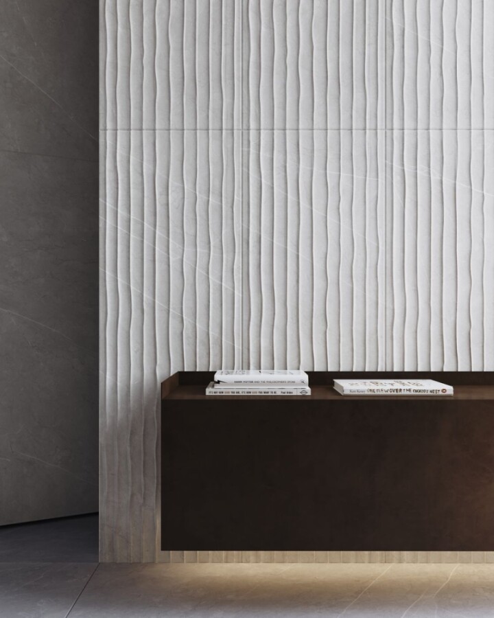 Плитка настенная 792 AOC1GY Eurotile Andora Light рельеф 32,5х100