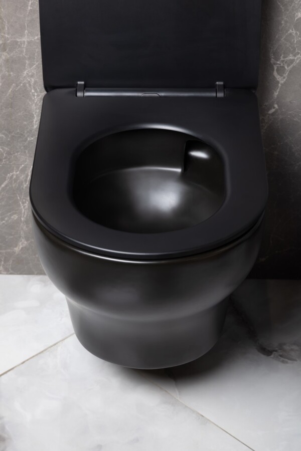 Унитаз подвесной Boheme Fiore Черный матовый c крышкой, Торнадо 978-SET-B