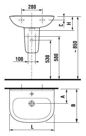 Jika Olymp 8106140001041 умывальник подвесной 65 см