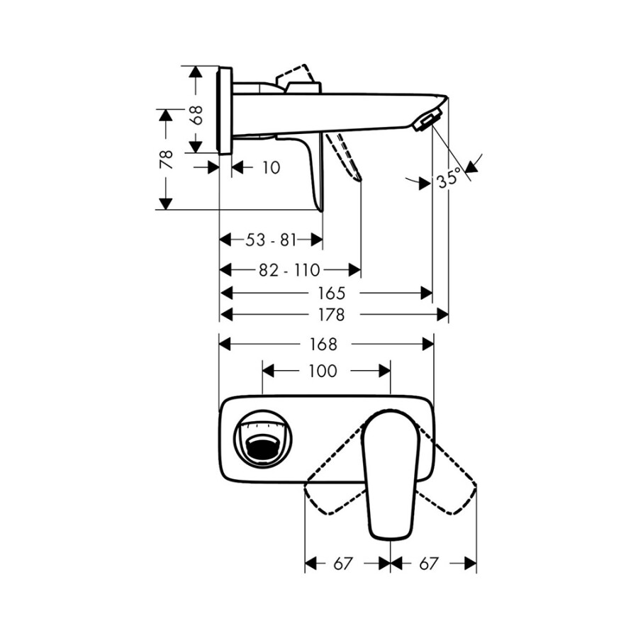 Hansgrohe Talis E Смеситель для раковины излив 165 мм хром 71732000