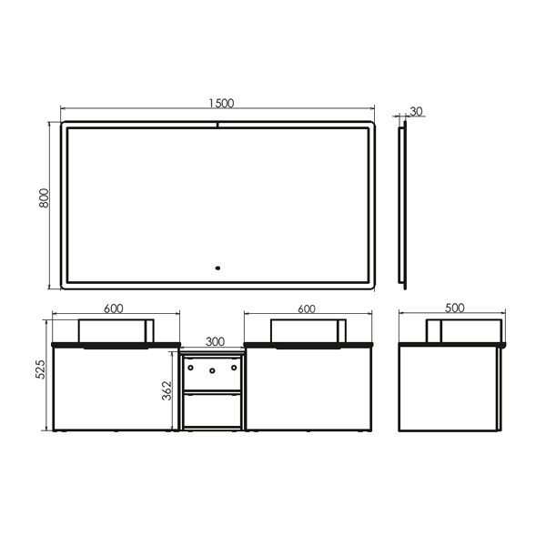 Зеркало для ванной Comforty Портленд-150 LED-подсветка, бесконтактный сенсор 00-00013794CF