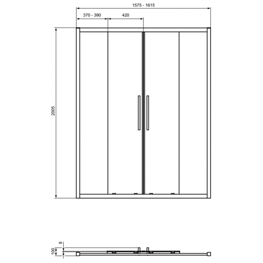 Ideal Standard I.Life душевая дверь 160 см T4953EO