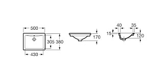 Roca Diverta 7327114000 раковина встраиваемая 50 см