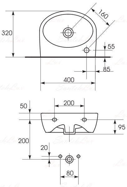 Cersanit Parva 40 P-UM-PA40/1-R раковина подвесная правая