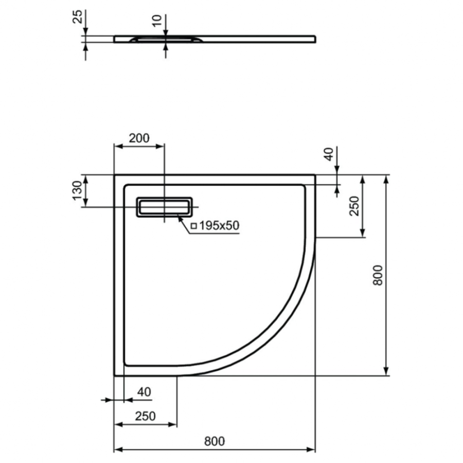 Ideal Standard Ultraflat New душевой поддон 80х80 T4491V1