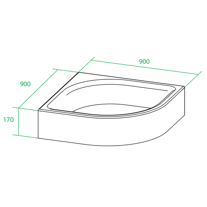 Iddis душевой поддон 90х90 P29W