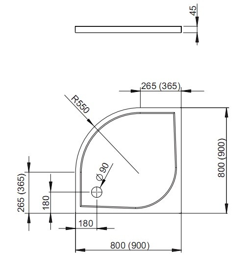 Radaway Delos A900 90*90*4 душевой поддон акриловый SDA0909-01