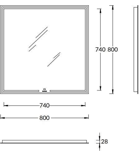 Kerama Marazzi Mio зеркало с диммером 80 MIO.mi.80WHT