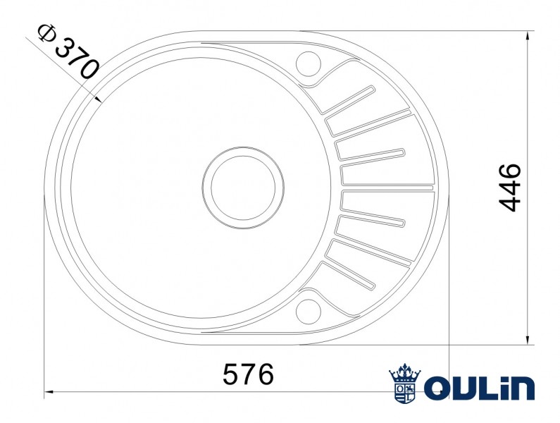 Oulin OL-R101 кухонная мойка satin система POP-UP 57.6x44.6 см
