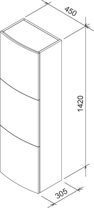 Пенал Ravak Evolution SB 450х305х1420 мм открытый белый X000000779