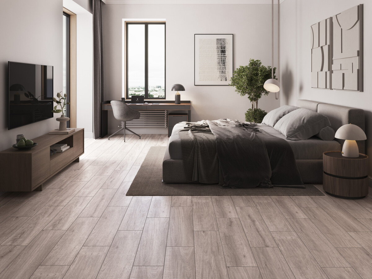 Керамогранит Cersanit Kauri Wood серый ректификат рельеф 21,8x89,8 A17940