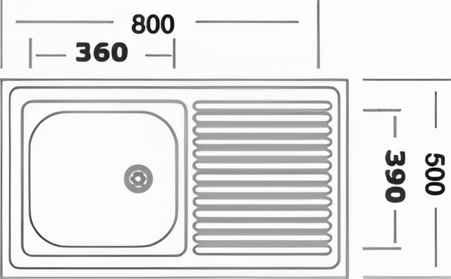 Мойка для кухни Владикс z8050, 800*500*130 мм накладная V-402 R