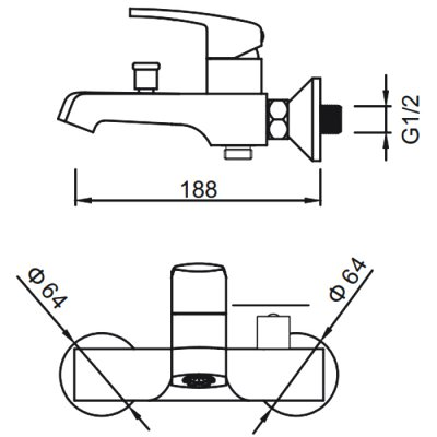 Gerhans K06 смеситель для ванны K13006