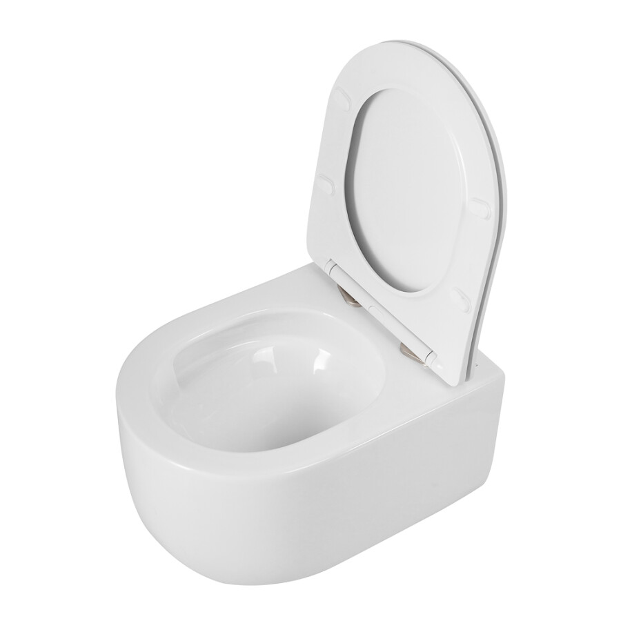 Унитаз подвесной безободковый с сиденьем со смывом TORNADO BelBagno SOFT-TOR BB084CH-TOR/SC