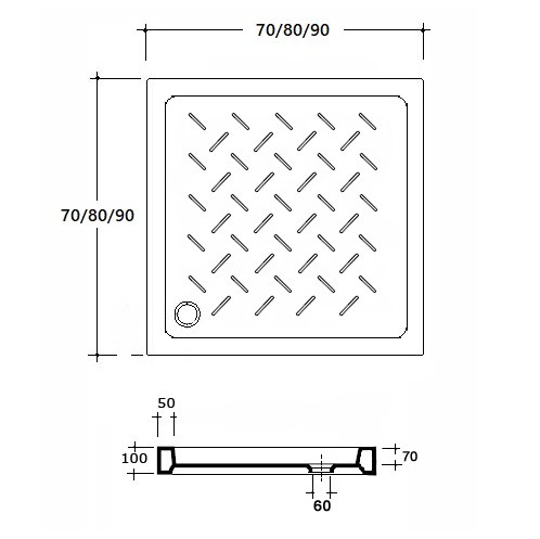 RGW CR-088 19170188-01 80*80*9.5 душевой поддон керамика