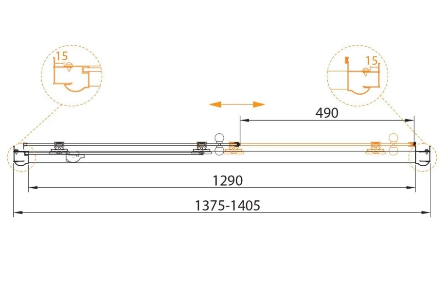 Cezares Giubileo душевая дверь 140 см GIUBILEO-BF-1-140-C-G