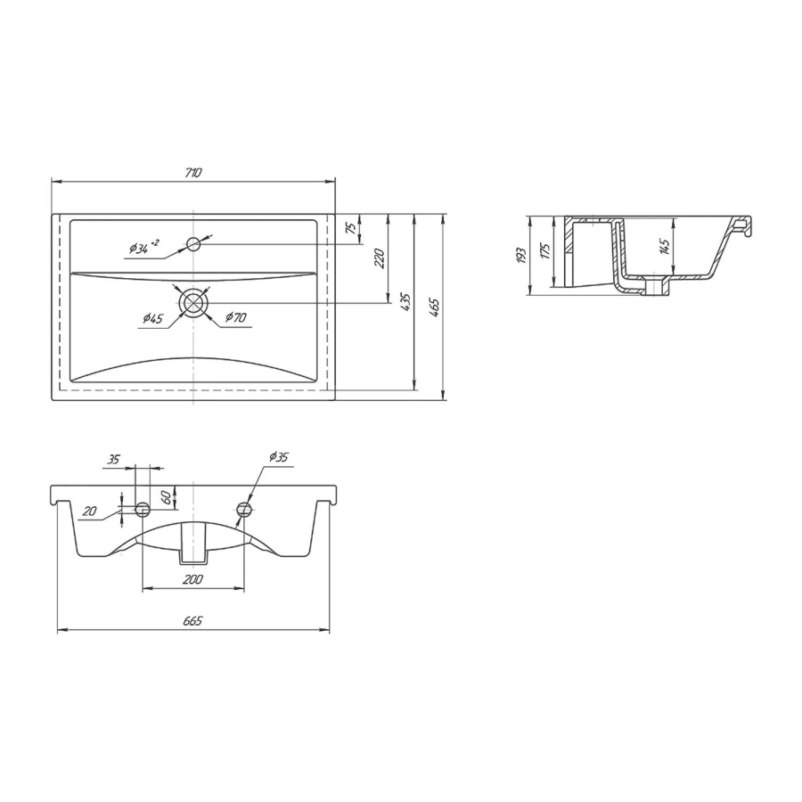 SanStar Gretta тумба 70 подвесная с раковиной Фостер 328.1-1.5.1.КФОС