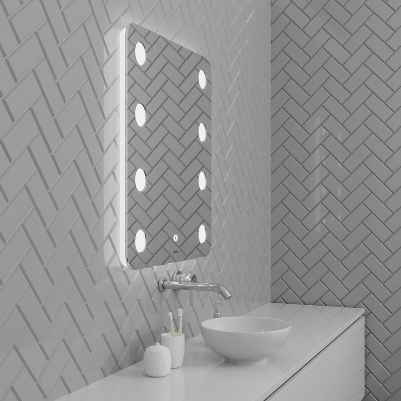 Зеркало Grossman NEON (700*800*45) LED с сенсорным выключателем и гравировкой 147080