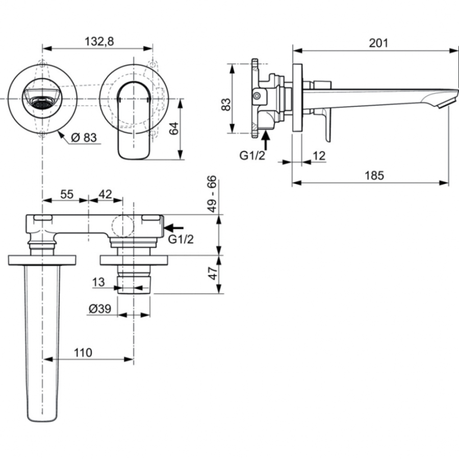 Ideal Standard Connect Air смеситель для раковины A7029GN