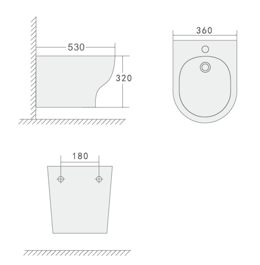 Биде подвесное Boheme Fiore Черный матовый 978-BIDET-B