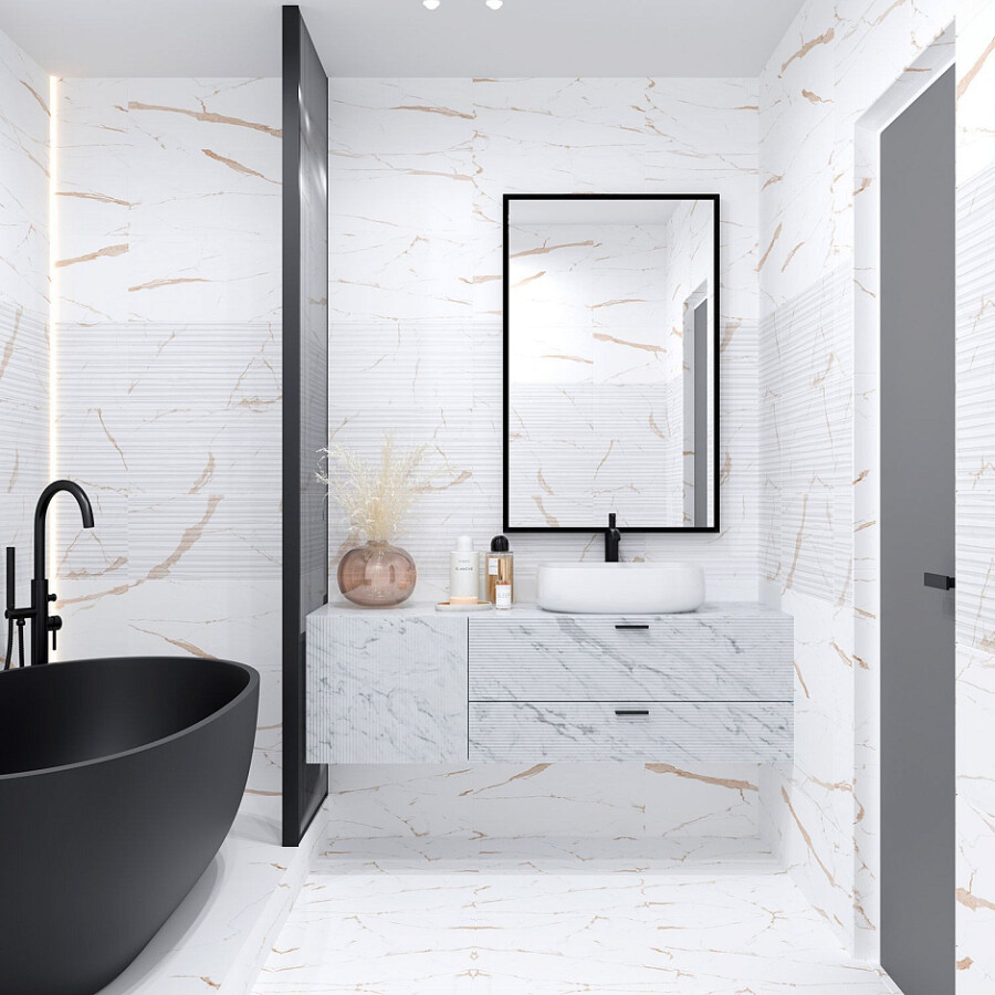 Плитка настенная Eurotile Statuario Gold Decor 30x60