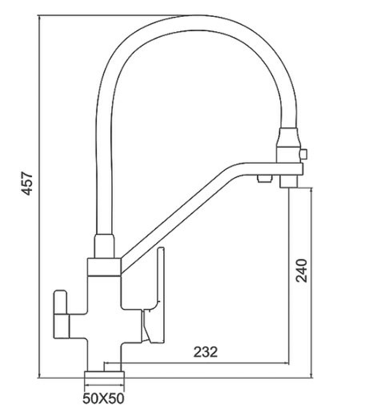 Смеситель для кухни со встроенным фильтром (краном) под питьевую воду Gappo G17-8 G4317-8