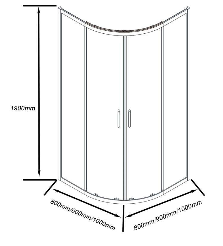 BAS Cube R-80-C-B душевое ограждение 800х800х1900 Черный КУ00016