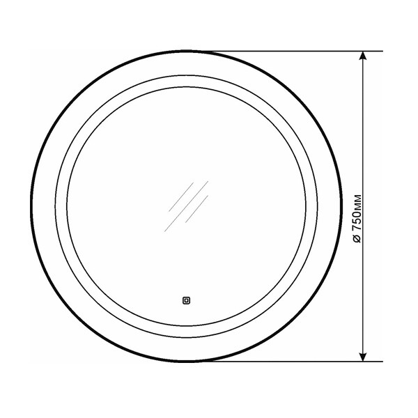 Зеркало Comforty Круг-75 LED-подсветка, бесконтактный сенсор 00-00013782CF