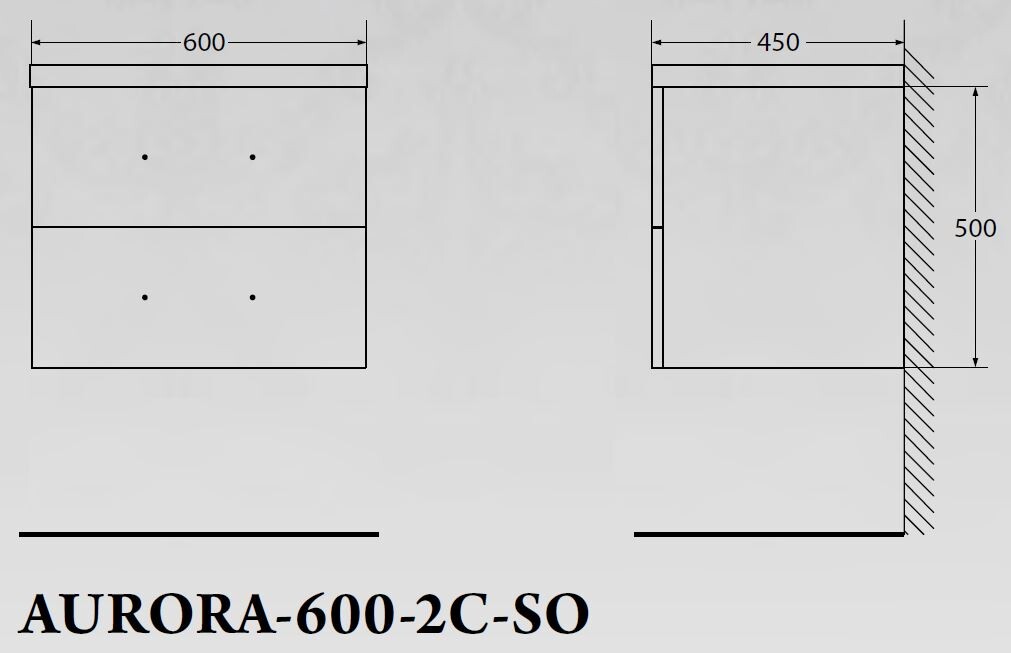 BelBagno AURORA-600-2C-SO-RNN Тумба подвесная с раковиной