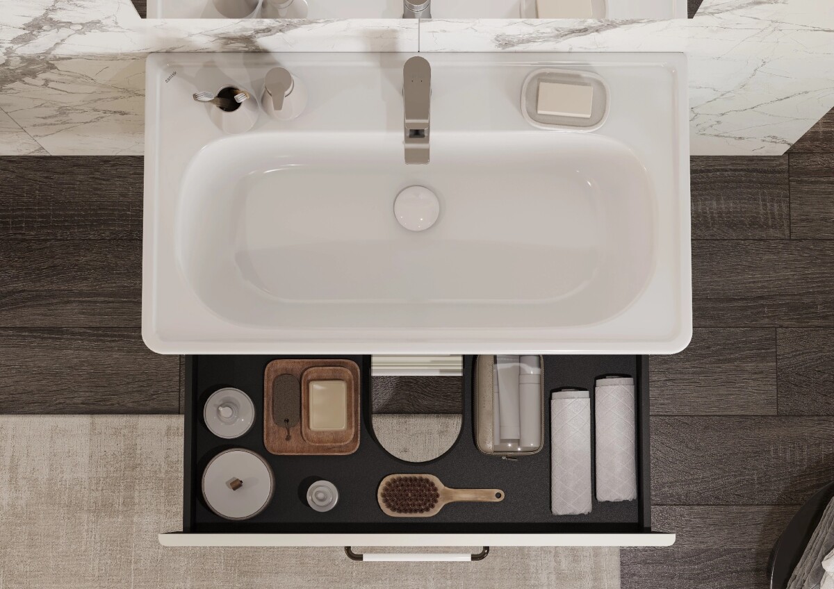 Тумба под раковину AQUATON Нео-Классика 65 2 ящика, белый камень 1A290101NCTG0