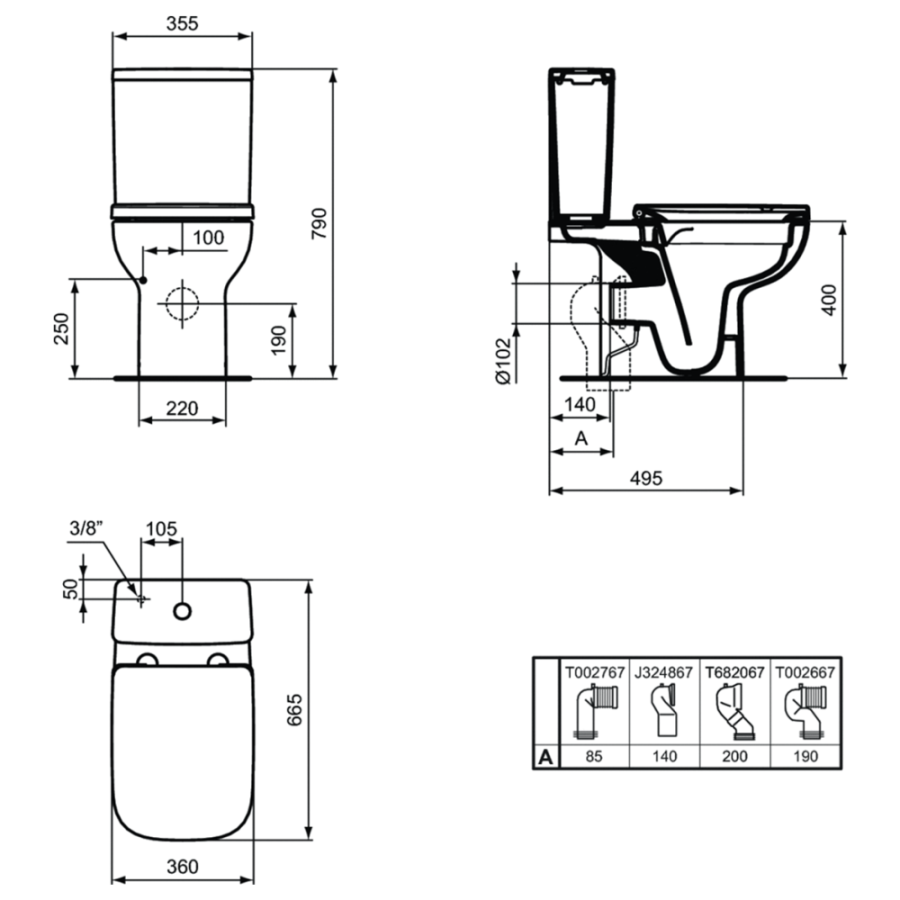 Ideal Standard i.life унитаз напольный безободковый с бачком T472101+T473501