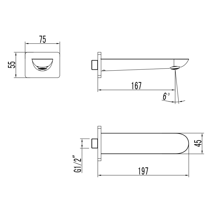 Lemark излив для ванны встраиваемый LM4981CW