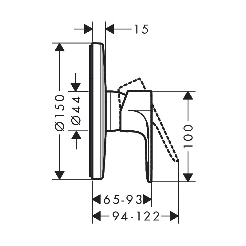 Hansgrohe 72667000S Set HG Rebris S смеситель для душа скрытого монтажа (72667000+01800180) Хром