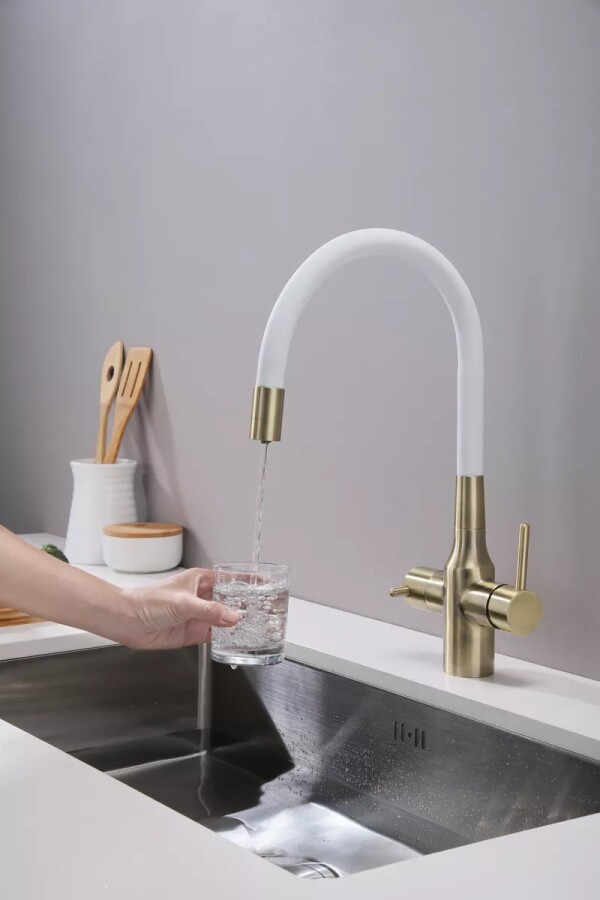 Смеситель для кухни под фильтр с гибким изливом Salix Sa213419-BRw