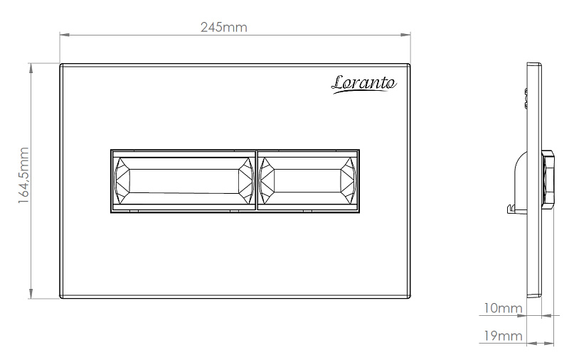 Инсталляция Loranto Prestige с подвесным унитазом Teramo и кнопкой белый глянец 4551+AZ-0052-U Q3+7520