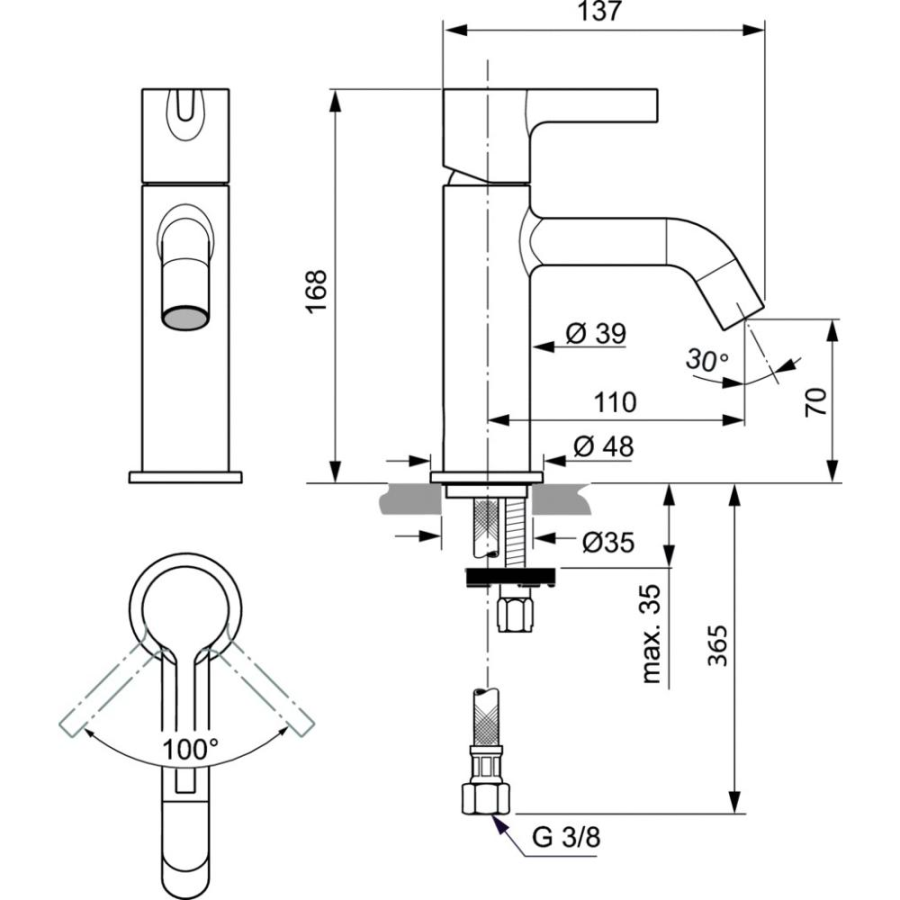 Ideal Standard Joy смеситель для раковины BC776A2