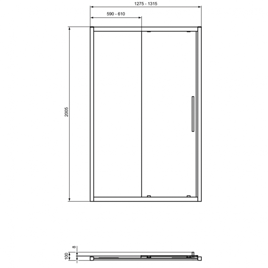 Ideal Standard I.Life душевая дверь 130 см T4947EO